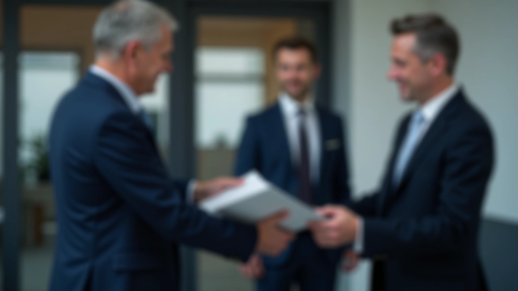 Arbeitgeber überreicht Dokumentation zur betrieblichen Altersversorgung an Angestellten