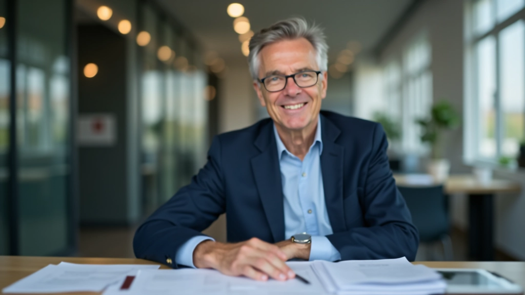 Selbstständiger am Schreibtisch mit Einnahme-Überschuss-Rechnung und Jahreseinkommen von über 100.000 Euro